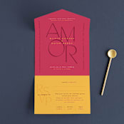 "Amor" - Savvy Wedding Invitations in Caliente by Owl and Toad - Front Open