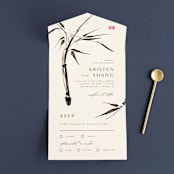 "Bambusa" - Savvy Wedding Invitations in Almond by Anastasia Makarova - Front Open