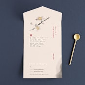 "Ink Blossoms" - Savvy Wedding Invitations in Red Tone by Ani Somi - Front Open