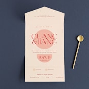 "Unity" - Savvy Wedding Invitations in Blossom by Hudson meet Rose - Front Open