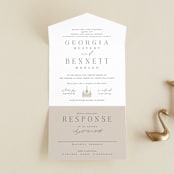 "City Center" - Savvy Wedding Invitations in Cotton by Erin L. Wilson - Front Open