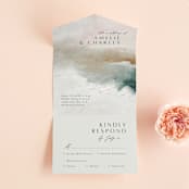 "Sunset Waves" - Savvy Wedding Invitations in Marine by Nicoletta Savod - Front Open
