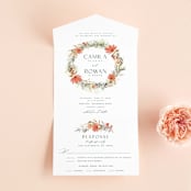 "New Blossoms" - Savvy Wedding Invitations in Peach by Olivia Raufman - Front Open