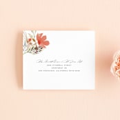 "New Blossoms" - Savvy Wedding Invitations in Peach by Olivia Raufman - FREE Recipient Addressing