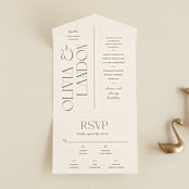 "The Manor" - Savvy Wedding Invitations in Buff by Pixel and Hank - Front Open