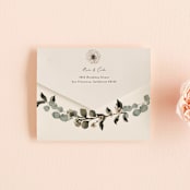 "Peonies & Sage" - Savvy Wedding Invitations in Fawn by Susan Moyal - Closed