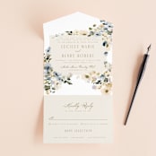 "Swept Away" - Savvy Wedding Invitations in Petal by Leah Bisch - Front Open