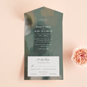 "Verdant" - Savvy Wedding Invitations in Moss by Nicoletta Savod - Front Open