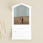 "Overlay" - Savvy Wedding Invitations in Dove by Meggy Masters - Front Open