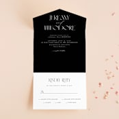 "Black-Tie" - Savvy Wedding Invitations in Noir by Benita Crandall - Front Open