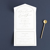 "Amelia" - Savvy Wedding Invitations in Olive by Kristie Kern - Front Open