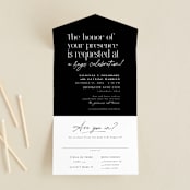 "A formal request" - Savvy Wedding Invitations in Jet by Lea Delaveris - Front Open