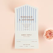 "stripes" - Savvy Wedding Invitations in Wave by Kelly Watkins - Front Open