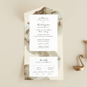 "Organic Elegance" - Savvy Wedding Invitations in Sand by Carrie Moradi - Front Open