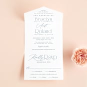 "Modern Romance" - Savvy Wedding Invitations in Navy by Hooray Creative - Front Open