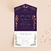 "Disney's Tangled Lanterns" - Savvy Wedding Invitations in Twilight by Simona Camp - Front Open