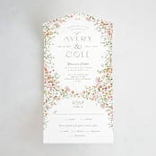 "Avery" - Savvy Wedding Invitations in Peony by Jennifer Wick - Front Open