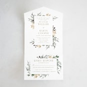 "Sprigs of Joy" - Savvy Wedding Invitations in Pearl by Leah Bisch - Front Open