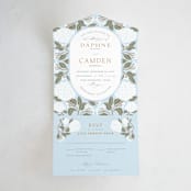 "Hydrangea Garden" - Savvy Wedding Invitations in Sky by Susan Zinader - Front Open