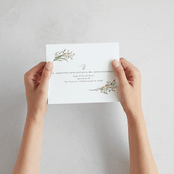 "delicate buds" - Savvy Wedding Invitations in Olive by Jennifer Wick - How it works