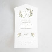 "delicate buds" - Savvy Wedding Invitations in Olive by Jennifer Wick - Front Open