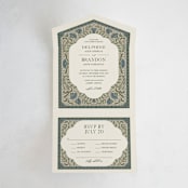 "Century" - Savvy Wedding Invitations in Robin's Egg by Jen Owens - Front Open