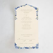 "Nilgiri" - Savvy Wedding Invitations in Blueberry by Creo Study - Front Open