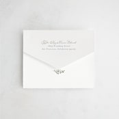 "Foliage Crest" - Savvy Wedding Invitations in Sky by Everett Paper Goods - Closed