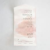 "First light" - Savvy Wedding Invitations in Blush by Itsy Belle Studio - Front Open