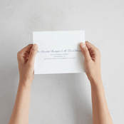 "watercolor flowers crest" - Savvy Wedding Invitations in Dusty Blue by Cass Loh - How it works