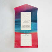 "At Dusk" - Savvy Wedding Invitations in Sunset by Sumak Studio - Front Open