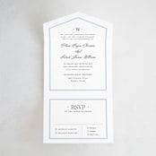 "Dotted Classic" - Savvy Wedding Invitations in Hydrangea by Carolyn MacLaren - Front Open