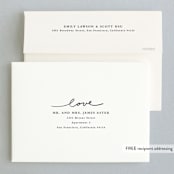 "Oh Joy" - Wedding Announcements in Eggplant by Stacey Meacham - FREE Recipient Addressing