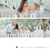 "Clean Merry Wishes" - Wedding Announcements in Burgundy by Susie Allen - Detail