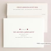 "Clean Merry Wishes" - Wedding Announcements in Burgundy by Susie Allen - FREE Recipient Addressing