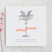 "Palm" - Wedding Announcements in Salmon by Lauren Chism - Front