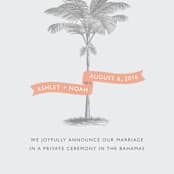 "Palm" - Wedding Announcements in Salmon by Lauren Chism - Detail