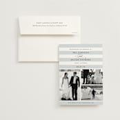 "Striped Gallery" - Wedding Announcements in Overcast Blue by Jill Means - Invitation with Envelope