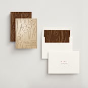 "Fall Carving" - Wedding Announcements in Woodgrain by Amanda Joy - Assembled