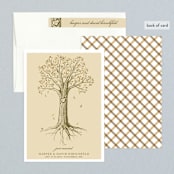 "Carved Tree" - Wedding Announcements in Warm Beige by pottsdesign - Assembled