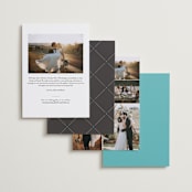 "Pop of Color" - Wedding Announcements in Turquoise by kelli hall - Back of Card Options