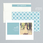 "Modern Geometric" - Wedding Announcements in Sky Blue by Precious Bugarin Design - Assembled