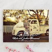 "Vintage" - Wedding Announcements in Cotton by Oscar and Emma - Karly Depew - Front