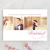 "Love & Happiness" - Wedding Announcements in Soft Ruby by Oscar and Emma - Karly Depew - Front