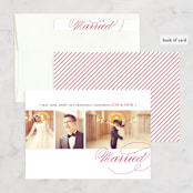 "Love & Happiness" - Wedding Announcements in Soft Ruby by Oscar and Emma - Karly Depew - Assembled