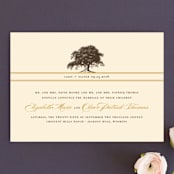 "Oak Tree" - Wedding Announcements in Butterscotch by Annie Clark - Front