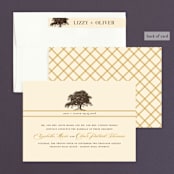 "Oak Tree" - Wedding Announcements in Butterscotch by Annie Clark - Assembled