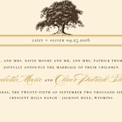 "Oak Tree" - Wedding Announcements in Butterscotch by Annie Clark - Detail