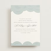 "Pearls on a String" - Wedding Announcements in Blue Cloud by Annie Clark - Front