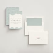 "Pearls on a String" - Wedding Announcements in Blue Cloud by Annie Clark - Assembled
